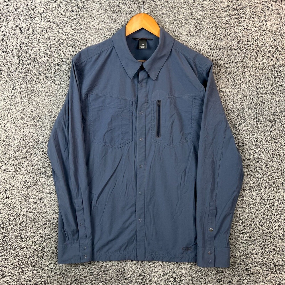 Outdoor Research Men's Casual Button Down Shirt - Navy Blue